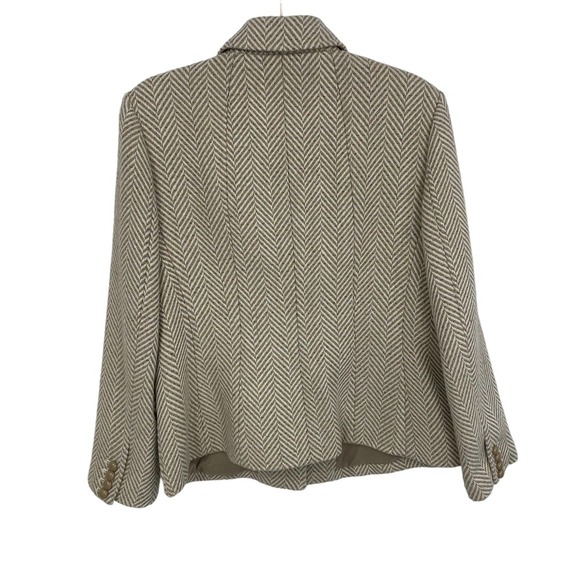 Talbots Button Front Wool Blend Short Coat Beige Gray Women's 12 - Picture 4 of 7